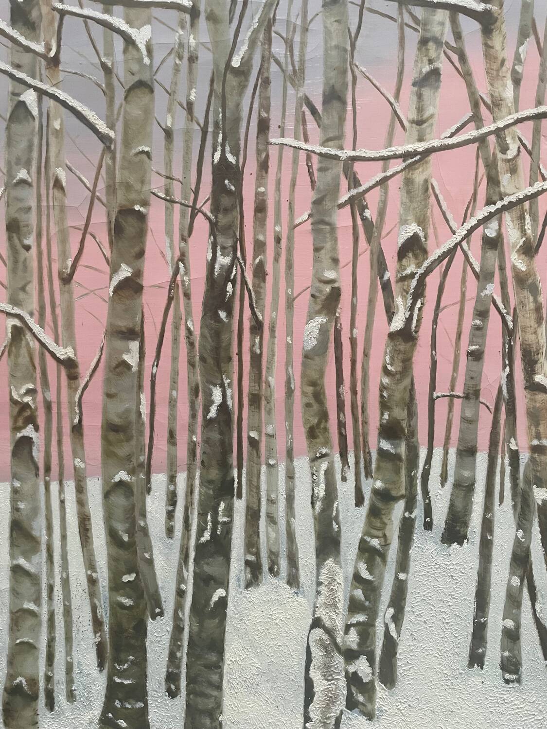 Birch forest painting Masako Villard