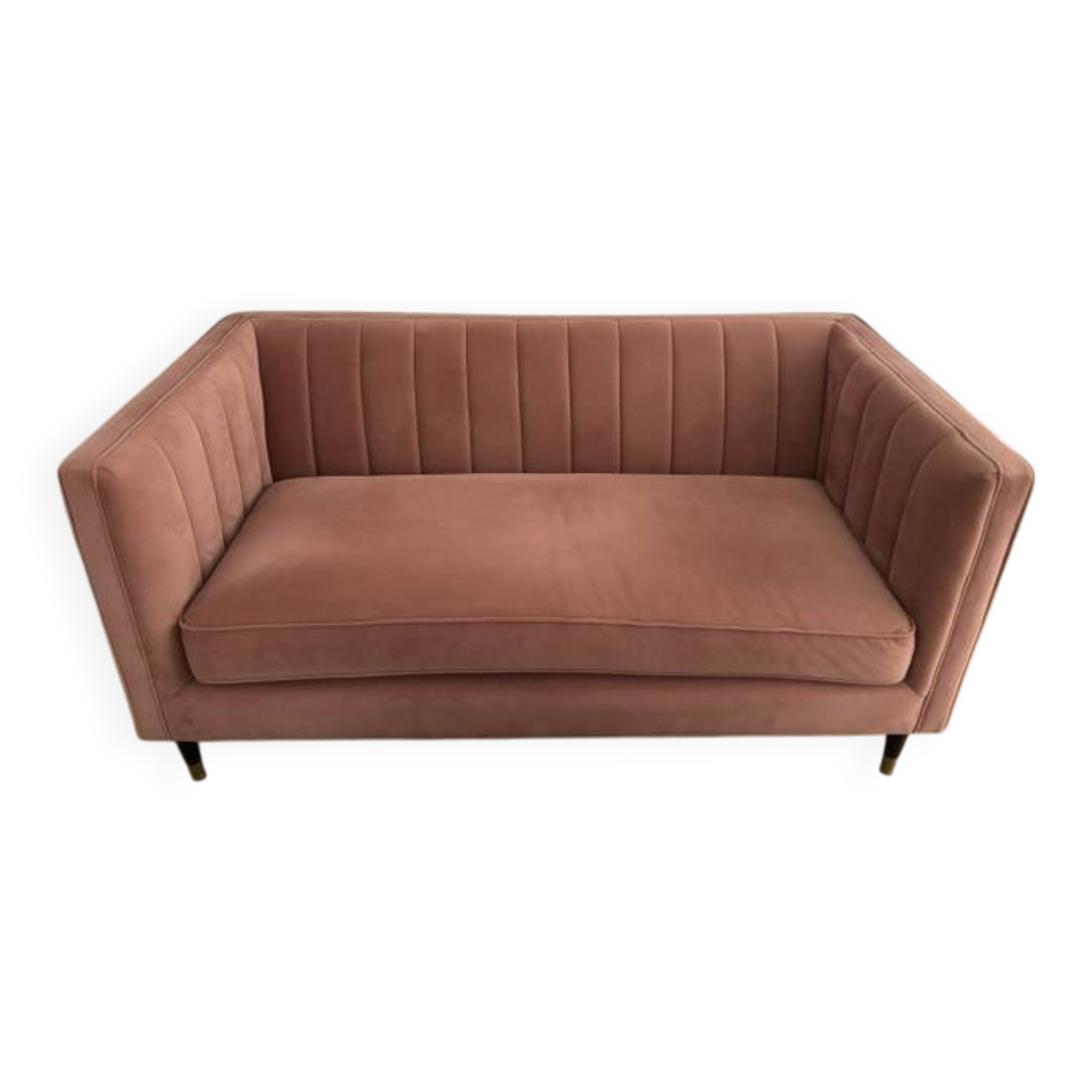 Compact powder pink sofa made