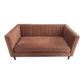 Compact powder pink sofa made