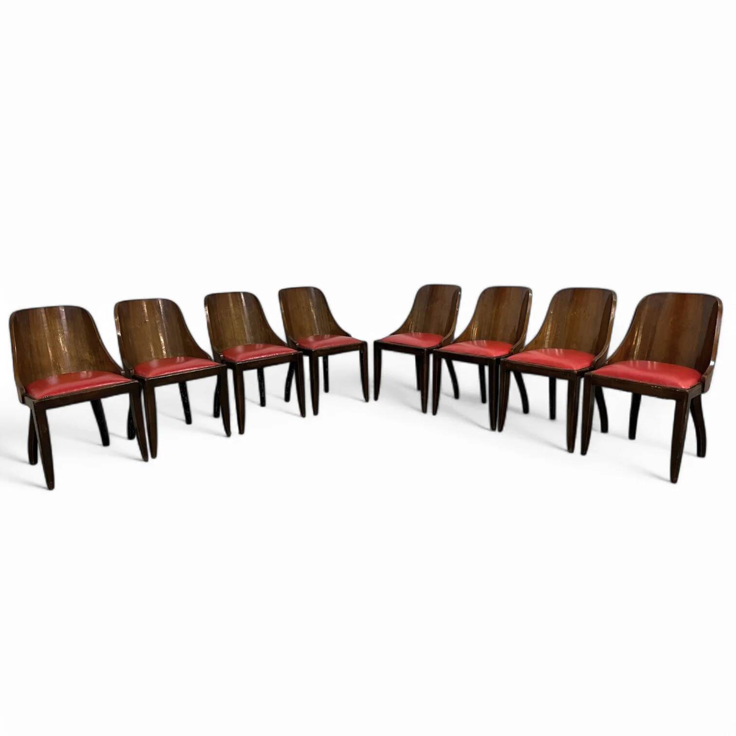 8 x chaises De Coene Frères par Kortrijkse Kunstwerkstede Art Déco années 1930