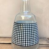 Vintage carafe with vichy black and white tiles