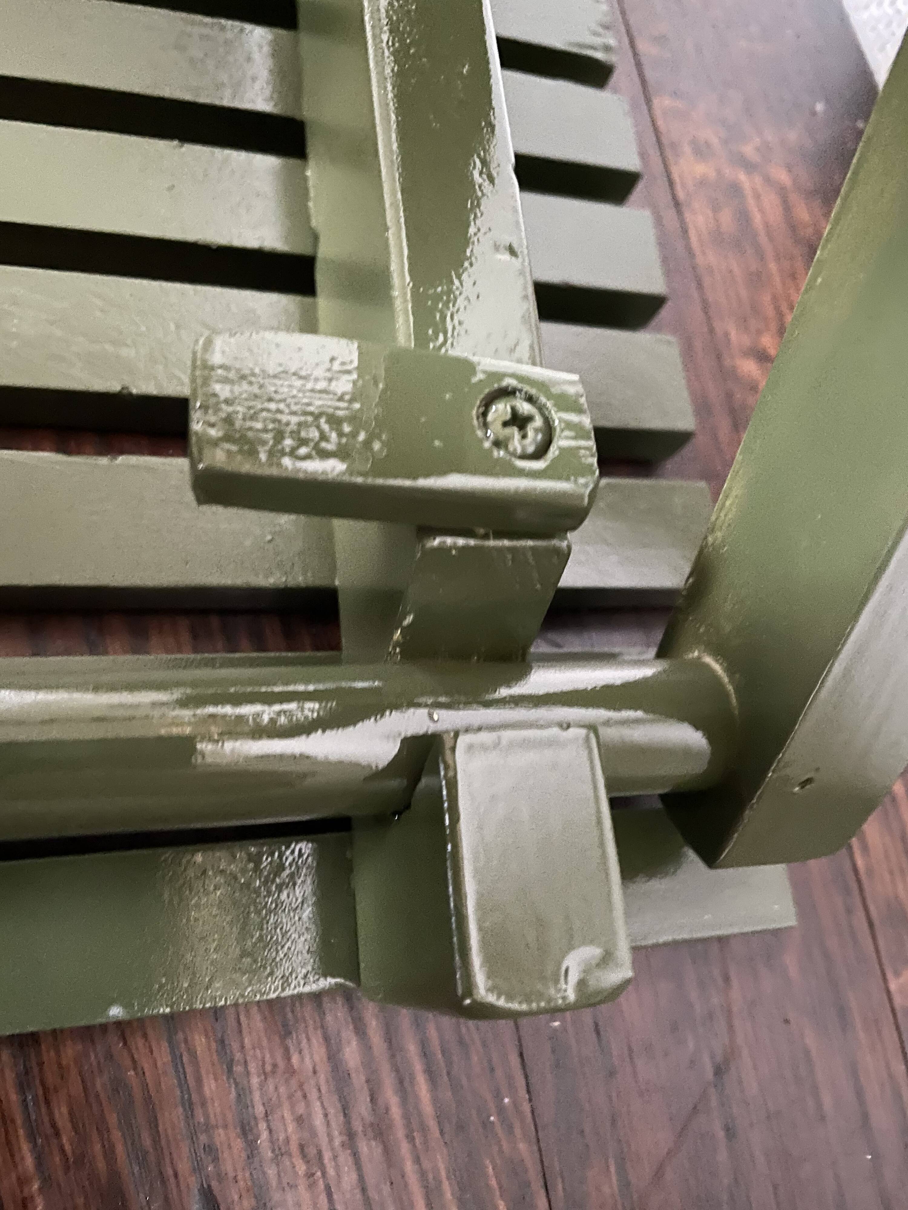 Vintage slatted fishing stool