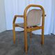Vintage Beech Wood Dining Chair: 1970s Space Age Gray Fabric