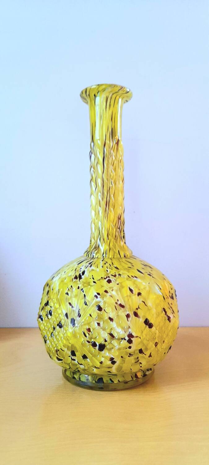 Soliflore balloon vase, art deco in clichy glass