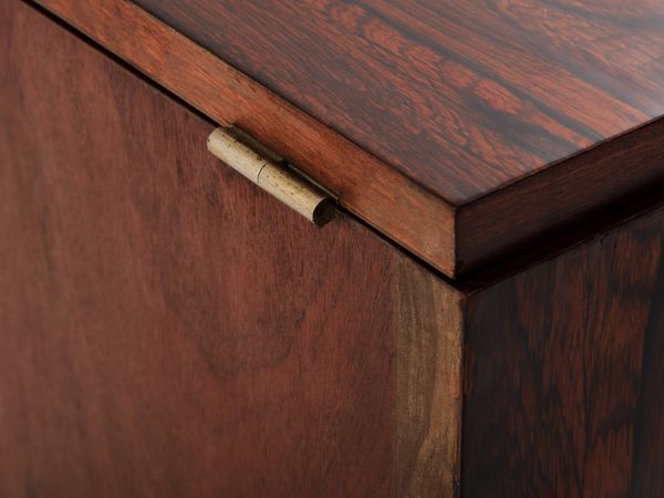 Cabinet de couture Art deco moderniste palissandre laiton vers 1940