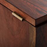 Art Deco Modernist Rosewood Brass Sewing Cabinet circa 1940