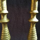 Former pair of bronze candlesticks