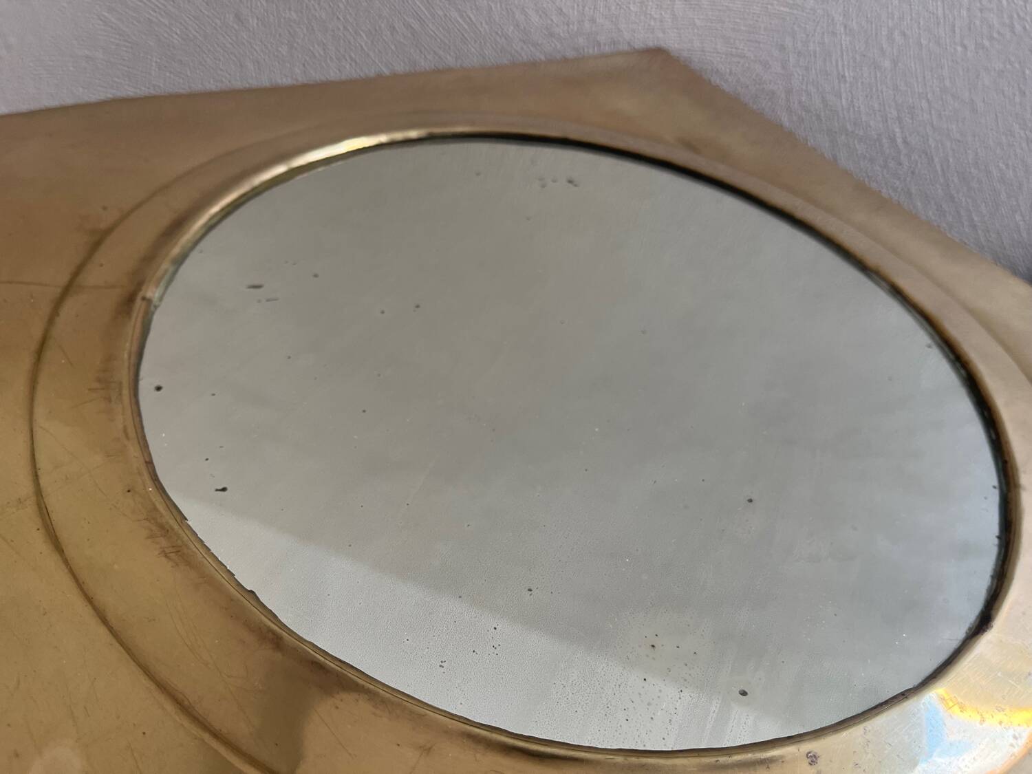 Square brass mirror