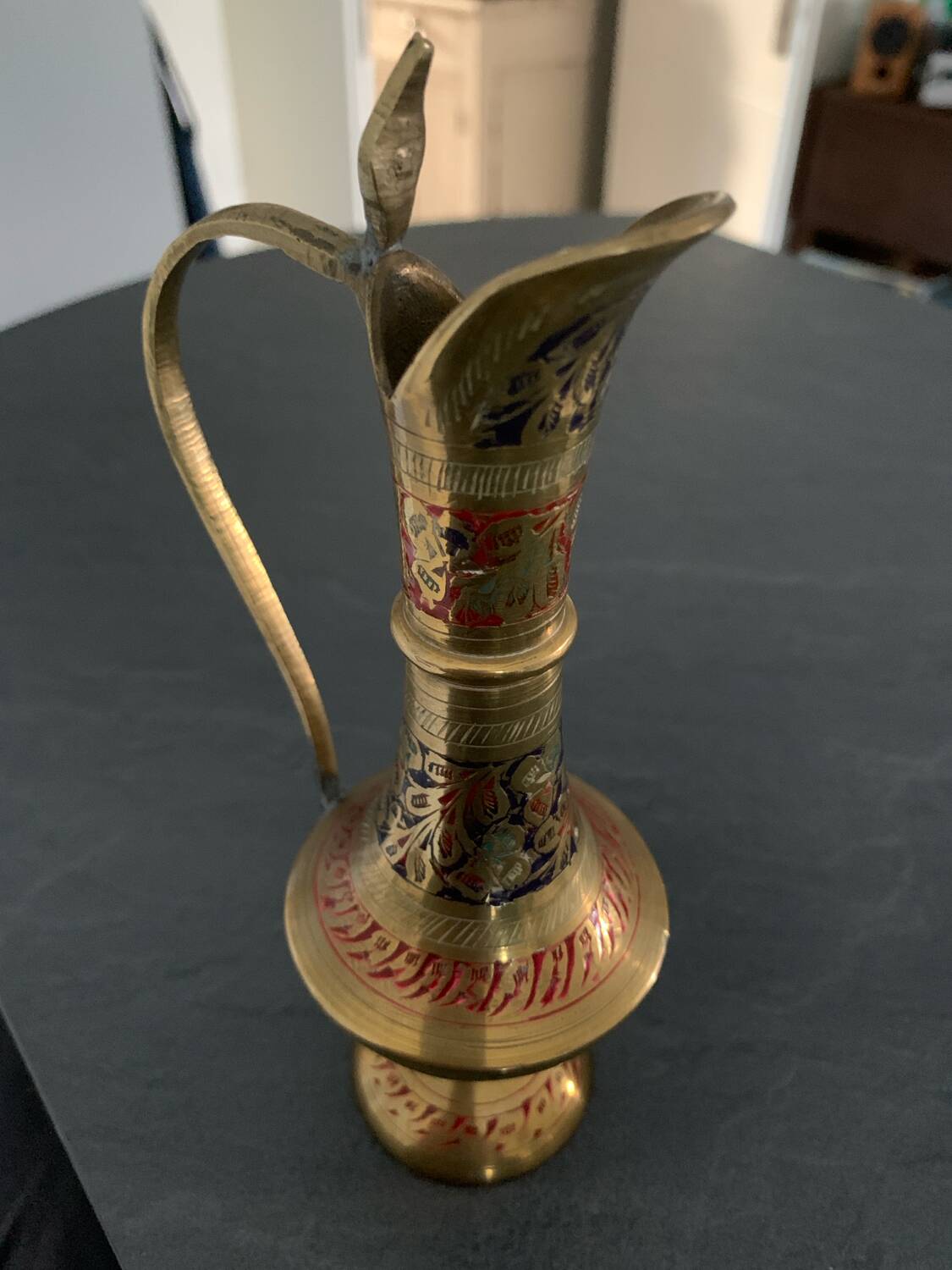 Brass pitcher vase
