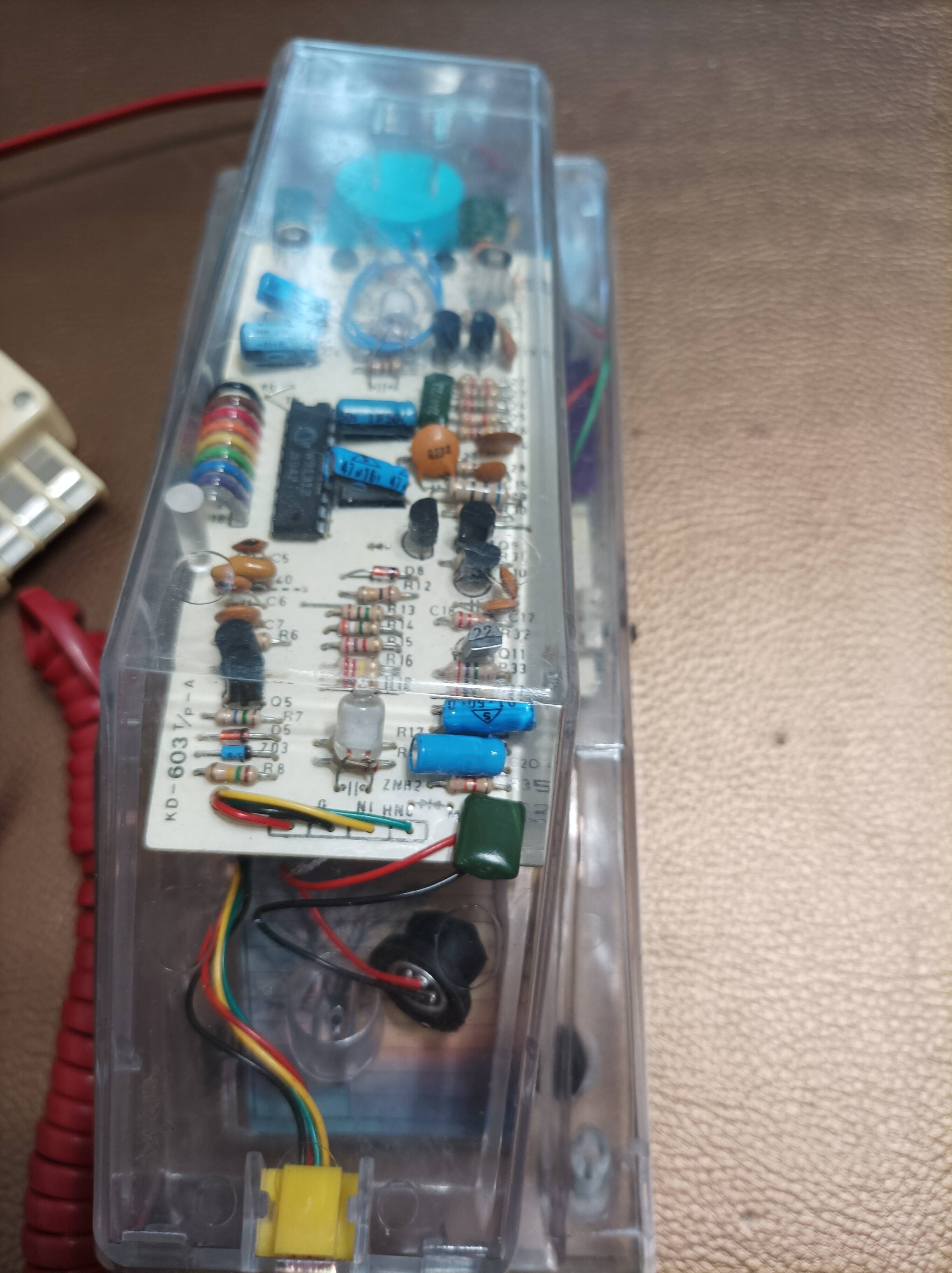 Vintage transparent telephone