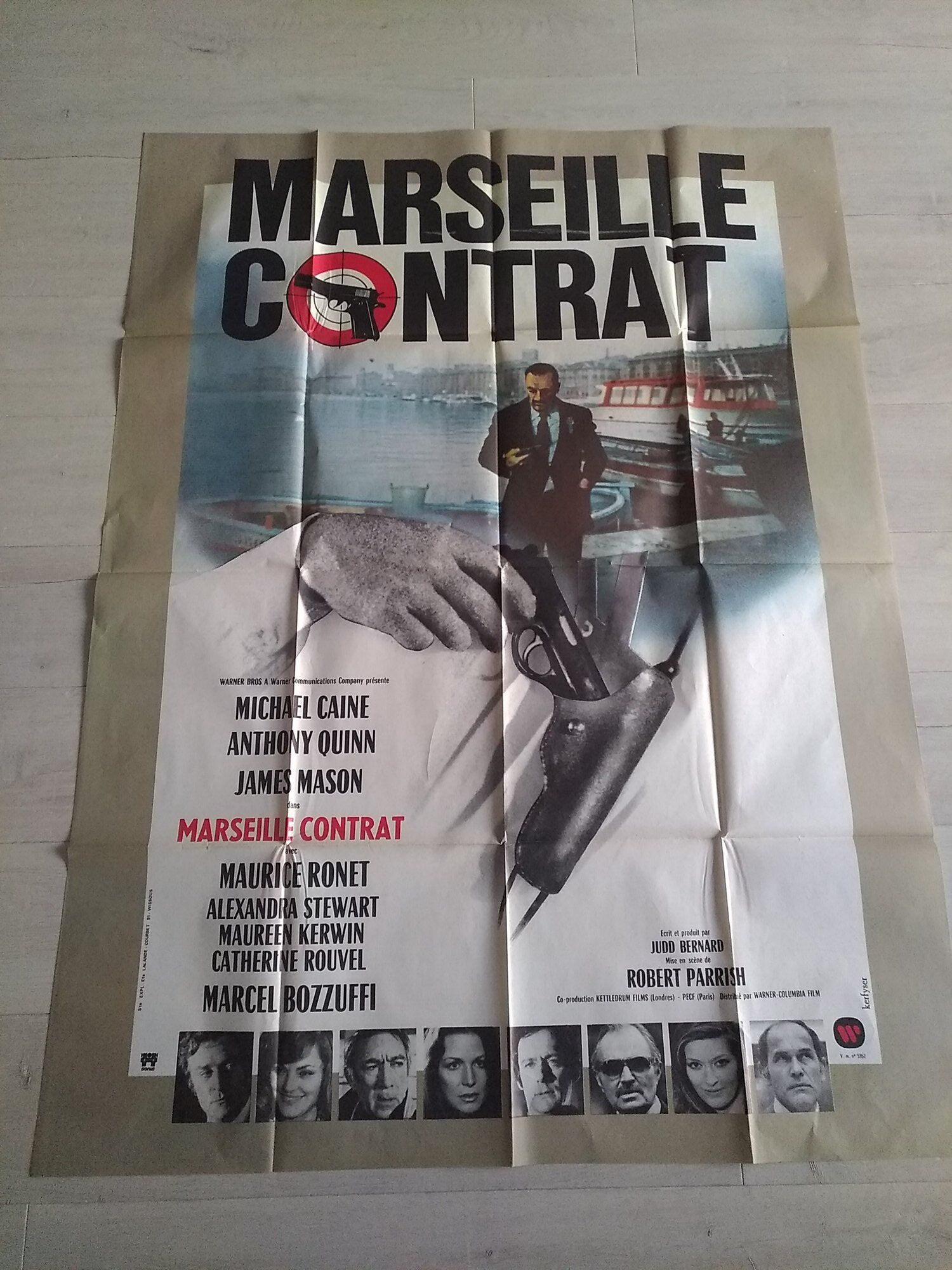 Original movie poster folded year 1974: marseille anthony quinn contract