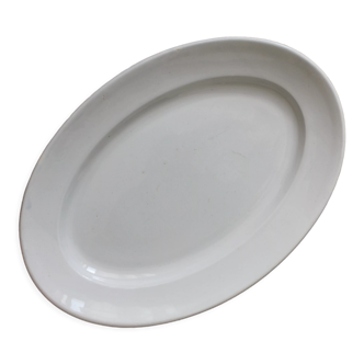 White oval ironstone dish from Creil and Montereau, late 19th century