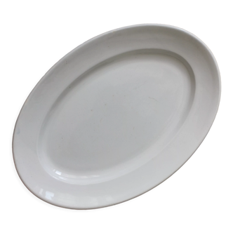 White oval flat in iron earth Creil and Montereau late nineteenth