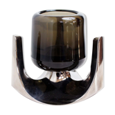 Candlestick 70 by Fritz Nagel in chrome and smoked glass