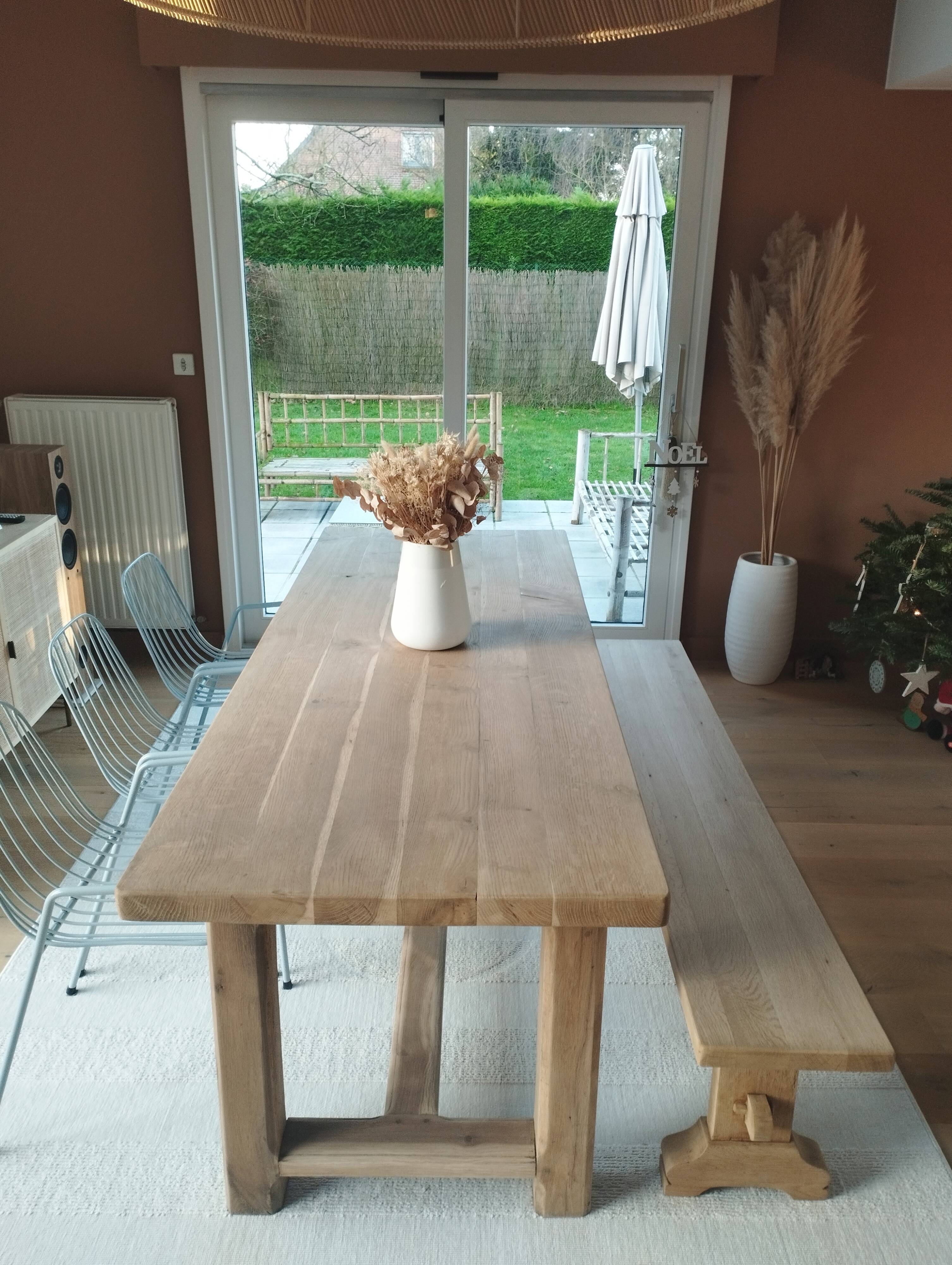 Solid oak farm table