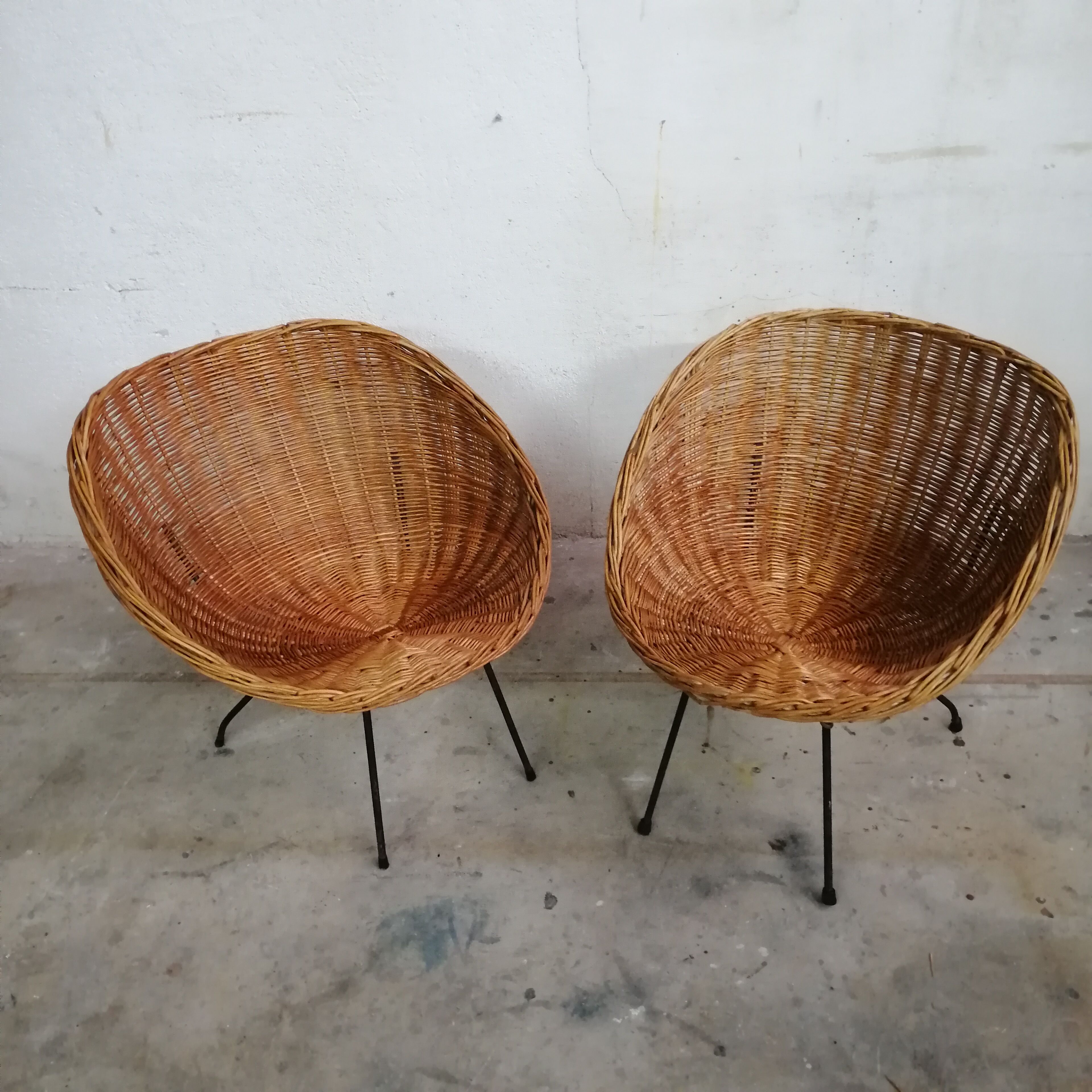 Rattan armchairs