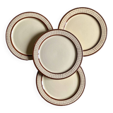 Set of 4 vintage dessert plates from the Longchamp factory