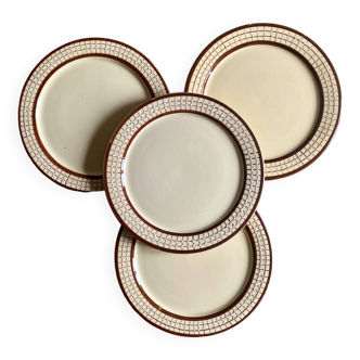 Set of 4 vintage dessert plates from the Longchamp factory