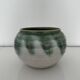 Green flamed stoneware pot