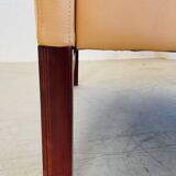 VINTAGE DANISH RETRO SKIPPER 2 PERSON SOFA IN BUTTERMILK LEATHER