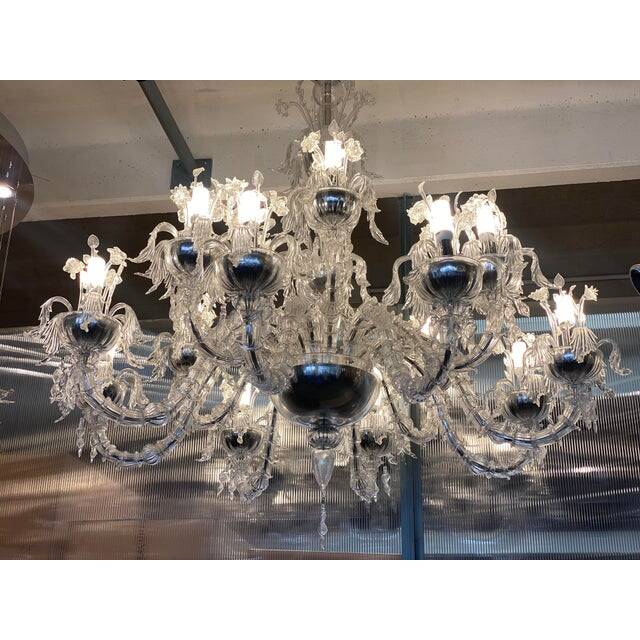 Contemporary "ca rezzonico" with flowers and leaves murano glass chandelier