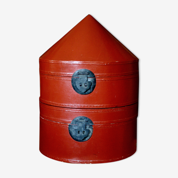 Red Lacquered Hat Box, China early twentieth century