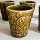 7 tasses Chavaillon de Sarreguemines olive