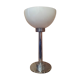 Lampe à pied chromé, abat-jour vasque en opaline blanche