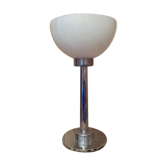 Chrome foot lamp, white opaline basin lampshade