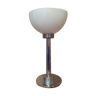 Chrome foot lamp, white opaline basin lampshade
