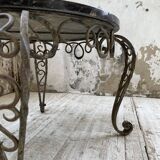 René Drouet coffee table in metal and black marble