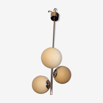 Hanging space age 3 globes opaline