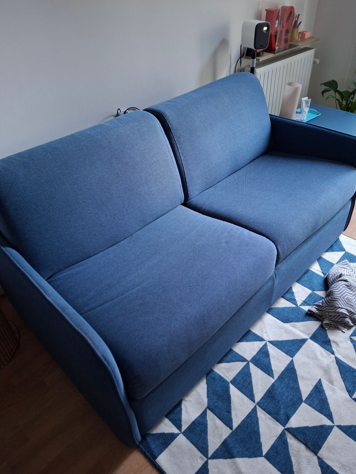 Sofa bed / convertible habitat – sleeping area 140cm – blue