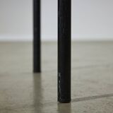 Red Plywood and Curved Metal Frame Chair