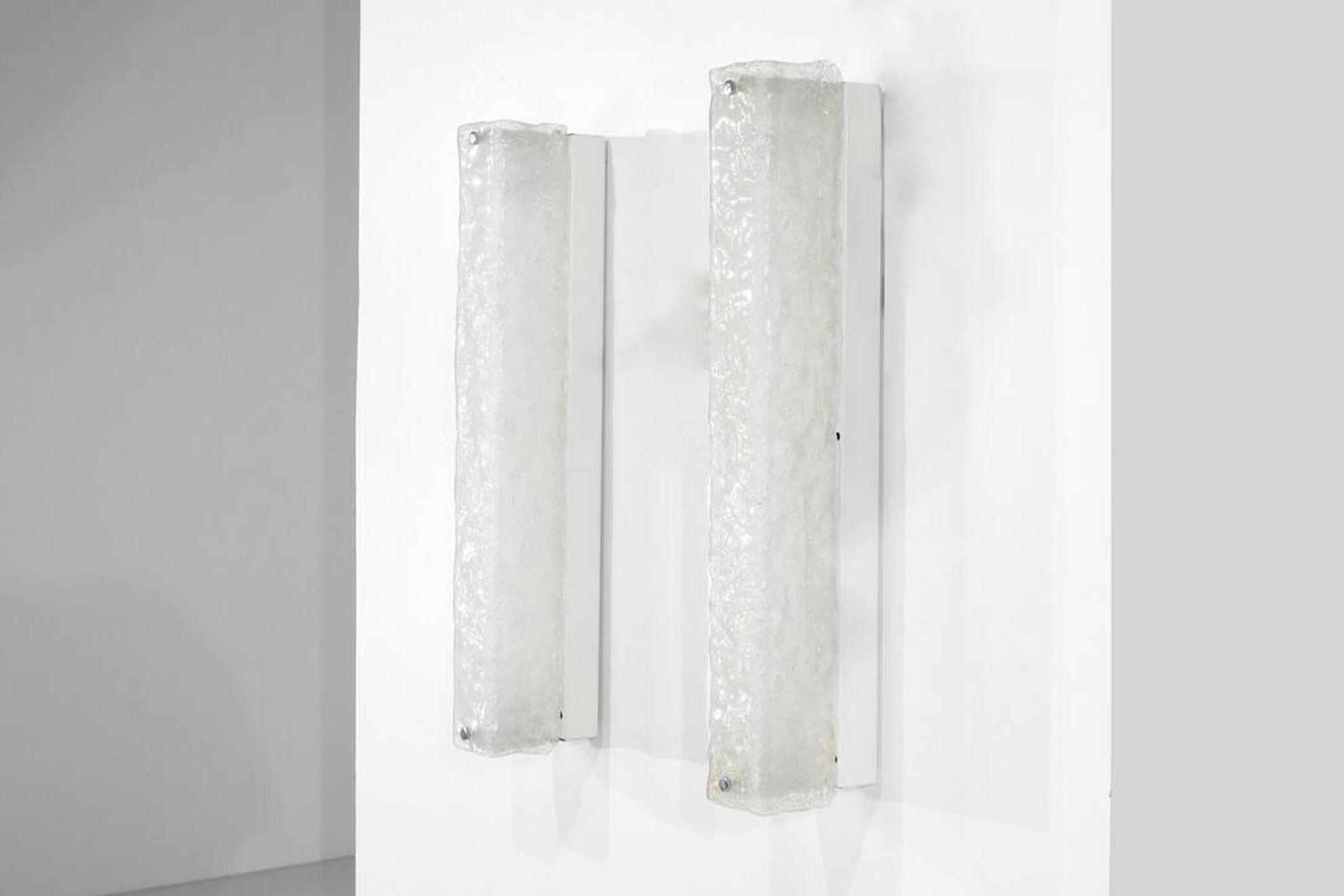 Large pair of Murano glass wall sconces, Italy 1970s. Vintage