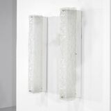 Large pair of Murano glass wall sconces, Italy 1970s. Vintage