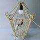 Chandelier suspension in metal, cage shape, from the 60s