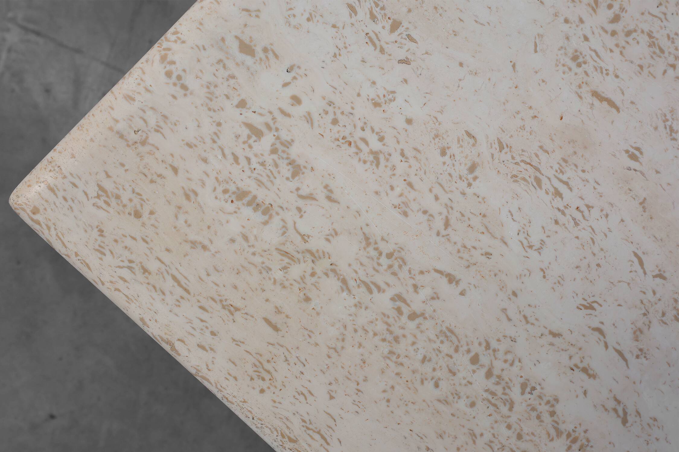 Sculptural geometric rectangular travertine coffee, Italy 1960s