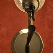 Vintage Swan Neck Lamp in Black Metal and Chrome