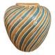 Ancien vase boule en céramique forme spirale vintage