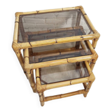 Rattan nesting tables