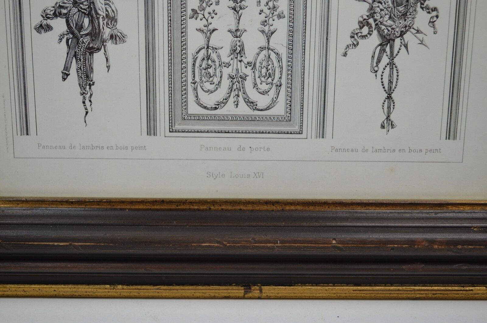 Room framed under glass "architecture and sculpture Louis XVI"