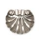 Art Deco ashtray in the shape of a shell in silver-plated metal.
