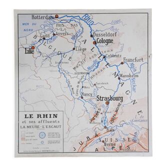 Rossignol school poster card "The Rhine / Côtes de la Manche"
