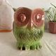 Zoomorphic jug, Sarreguemines jug in slipware, owl, owl.