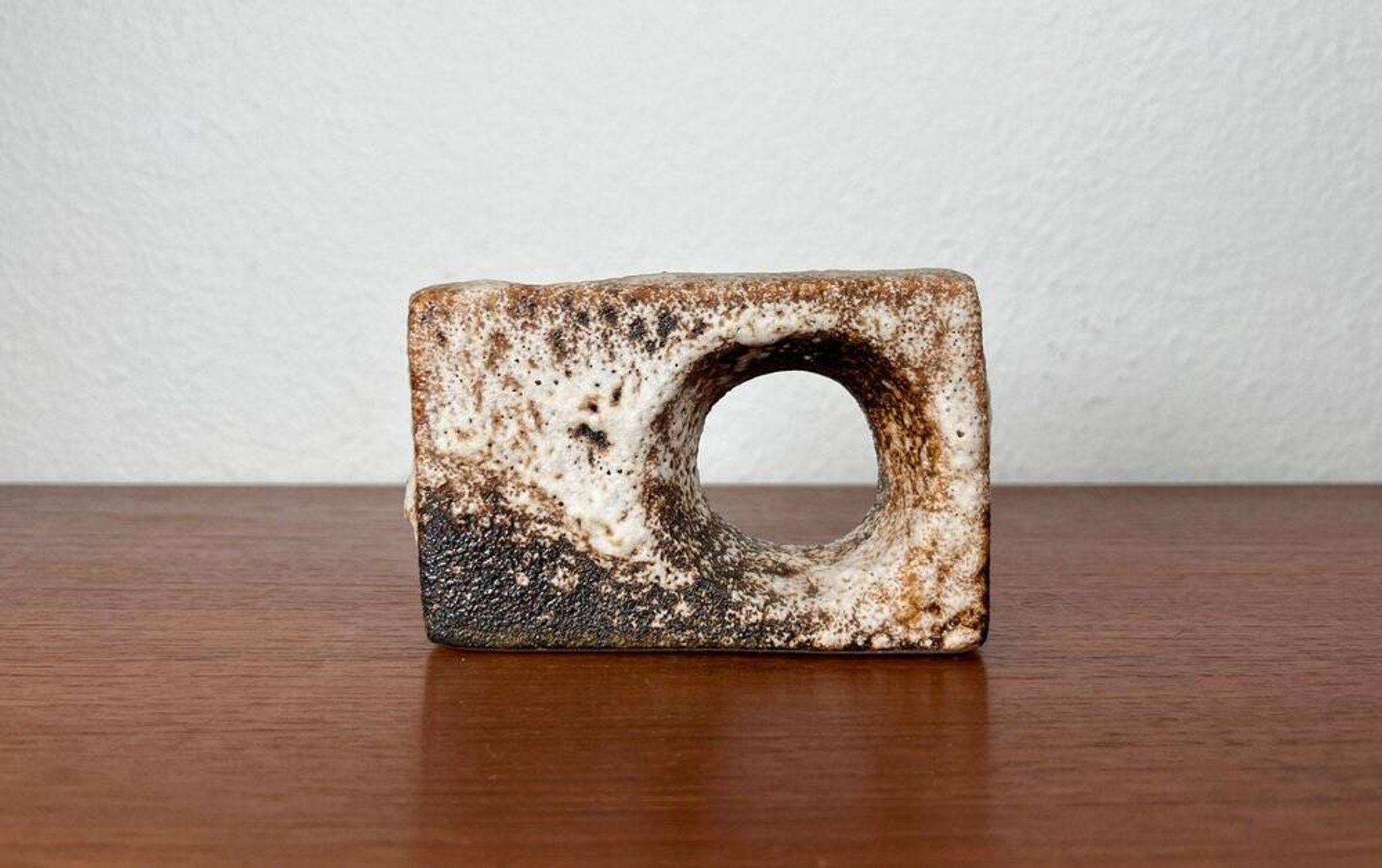 Brutalist Fat Lava vase from the mid-century by Van Woerden for Vest Keramik, 1960s.