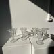 6 vintage ice cream cups with stylized foliage motifs