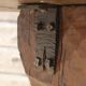 Brutalist console in solid wood worked with gouge & wrought iron, France 1950s