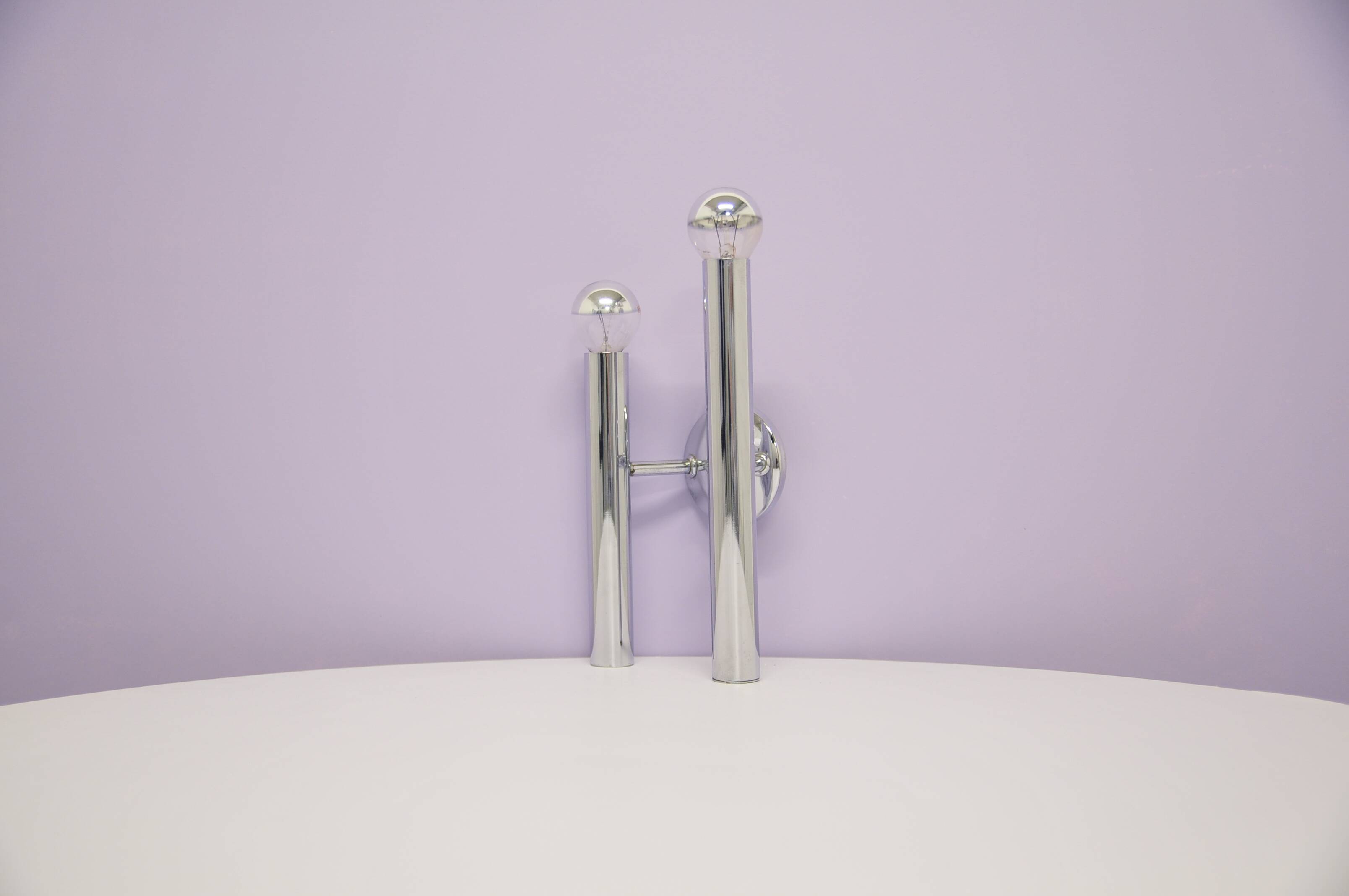 Vintage chrome tube wall lamp