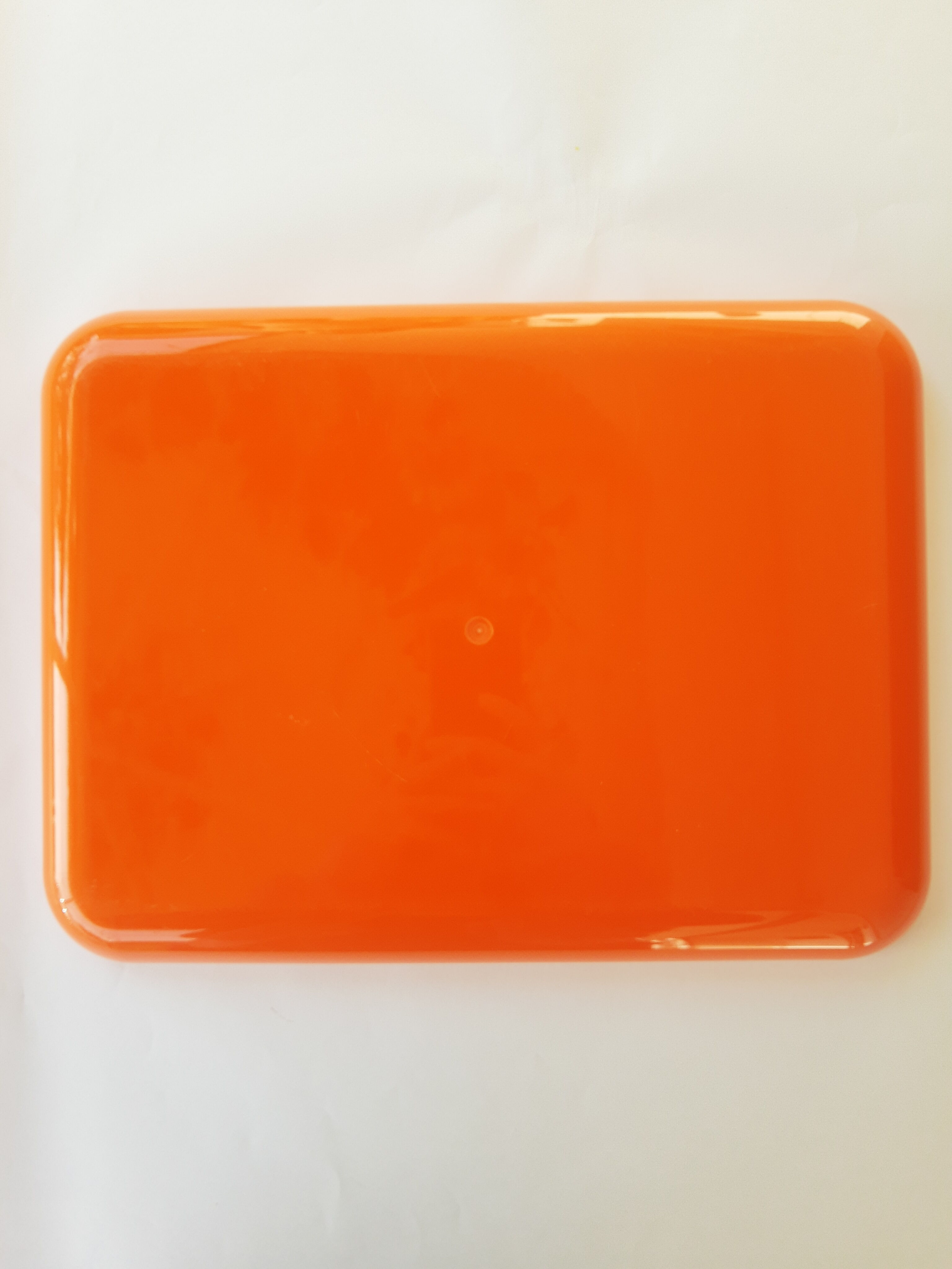 Orange plastic tray Altuglas injected flower seventies 70s vintage